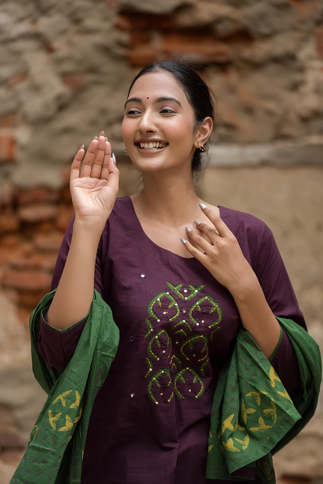 Patch Work Pure Cotton Dupatta Set   LC018