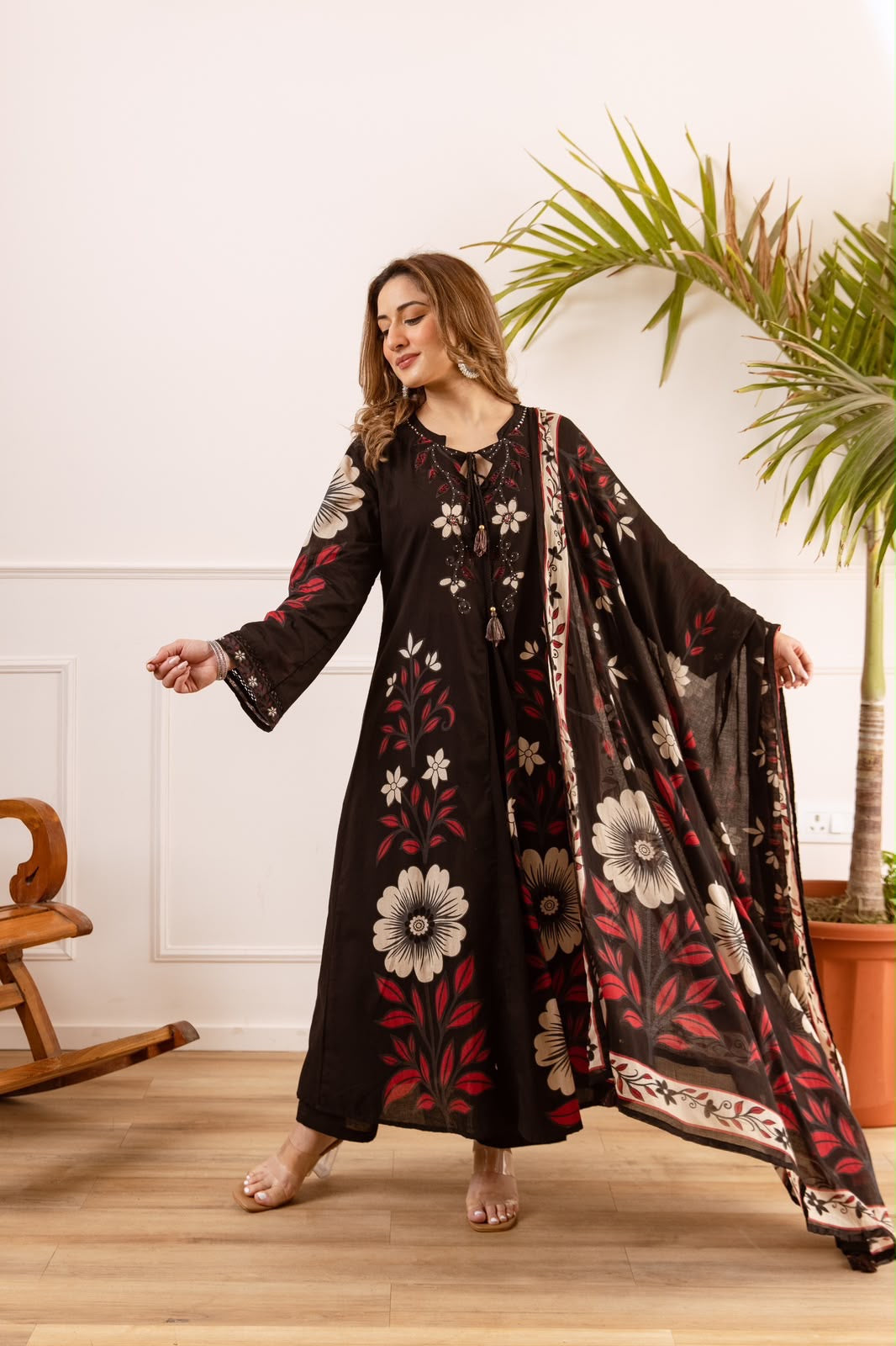 Anarkali Dupatta Set in Cotton Fabric CS0348