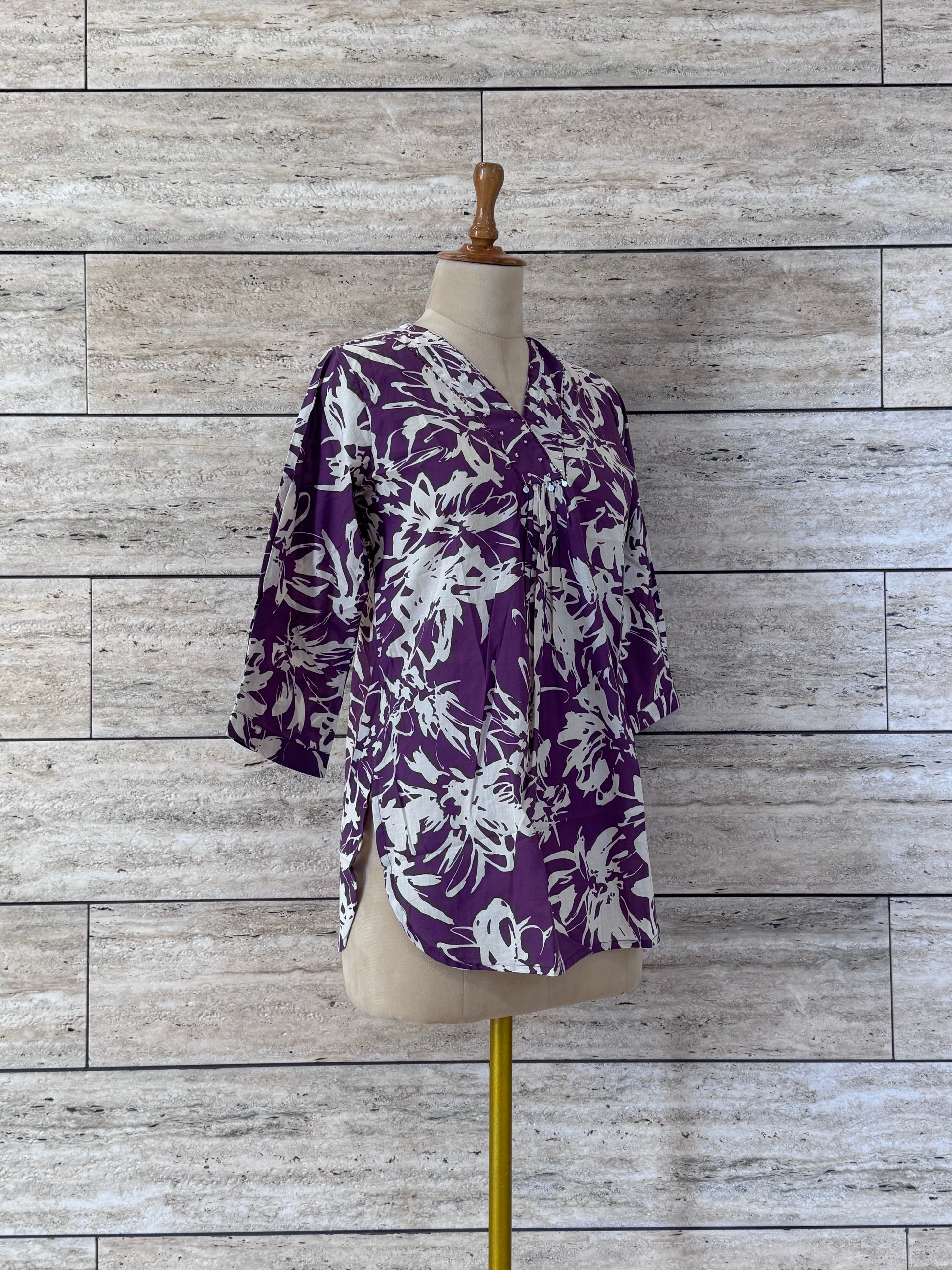 Jaal Floral Print Cotton Short Top - CST003