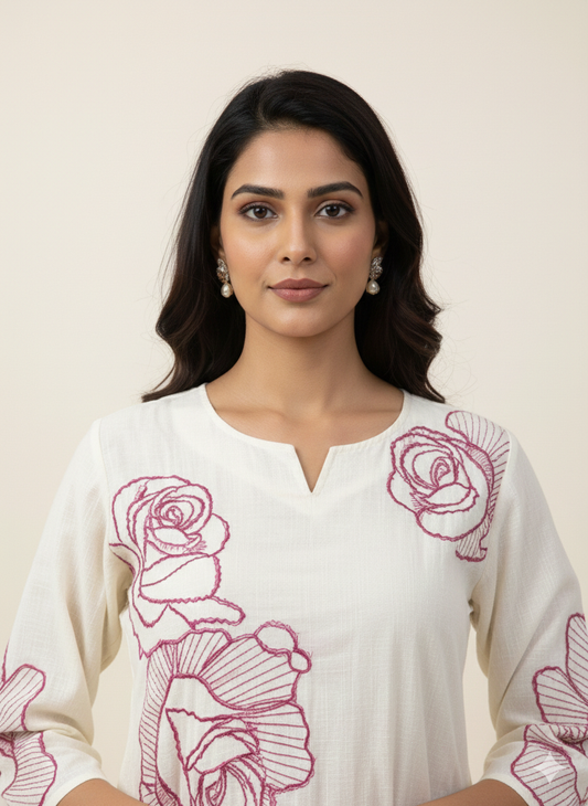 Premium Mul Cotton Embroidery Dupatta Set With Inner MC027