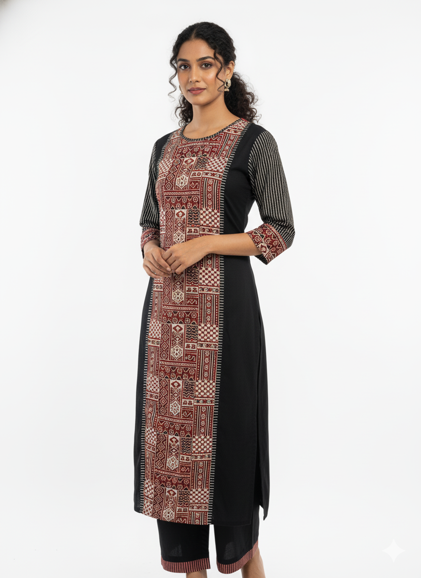 Pure Cotton Ajrakh Print Dupatta Set CS072