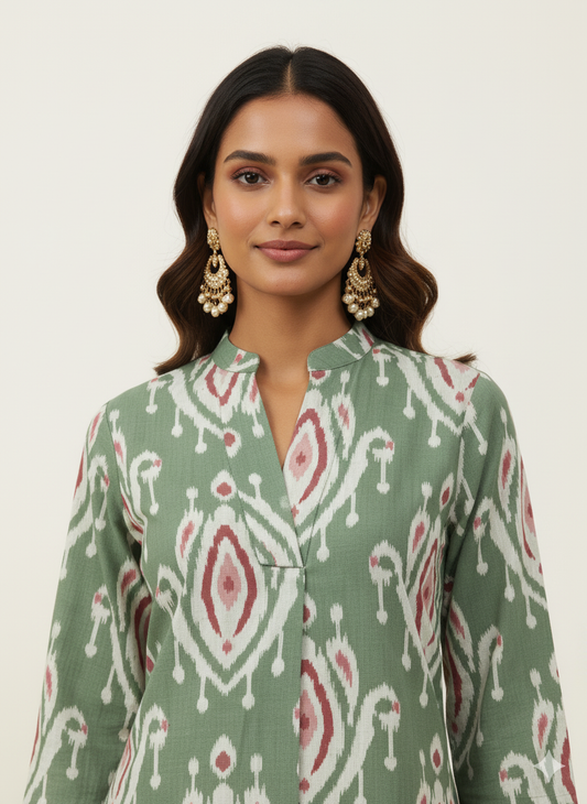 Ikkat Print Co Ord Set FL0135