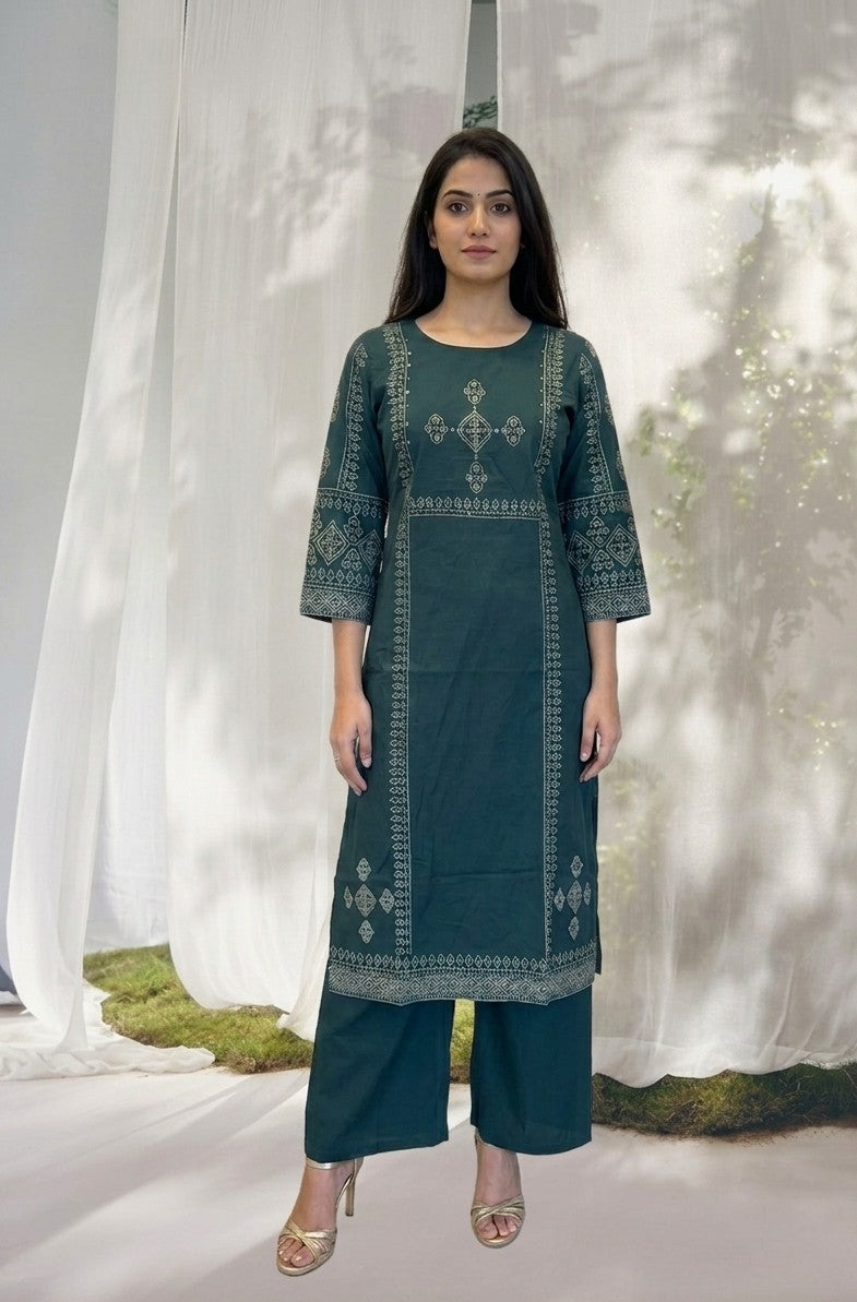 Pure Cotton Three Piece Dupatta Set CS0365