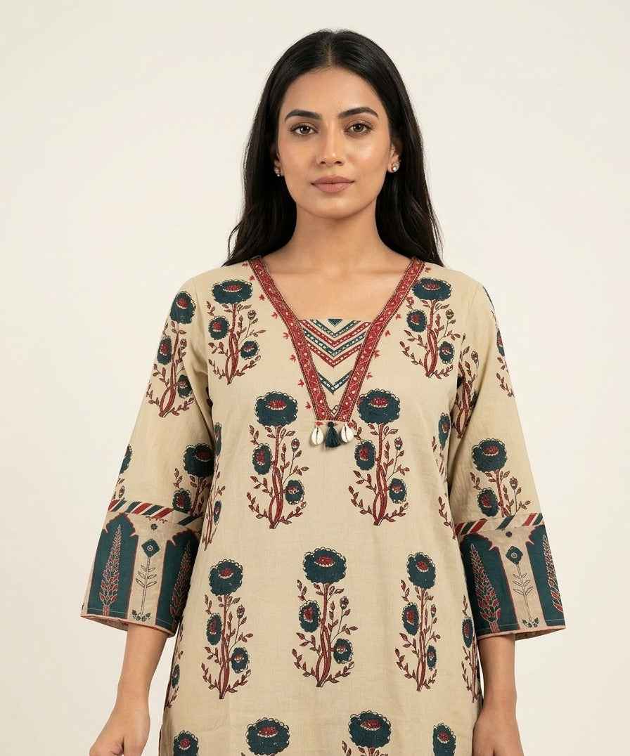 Pure Cotton Three Piece Dupatta Set CS0280