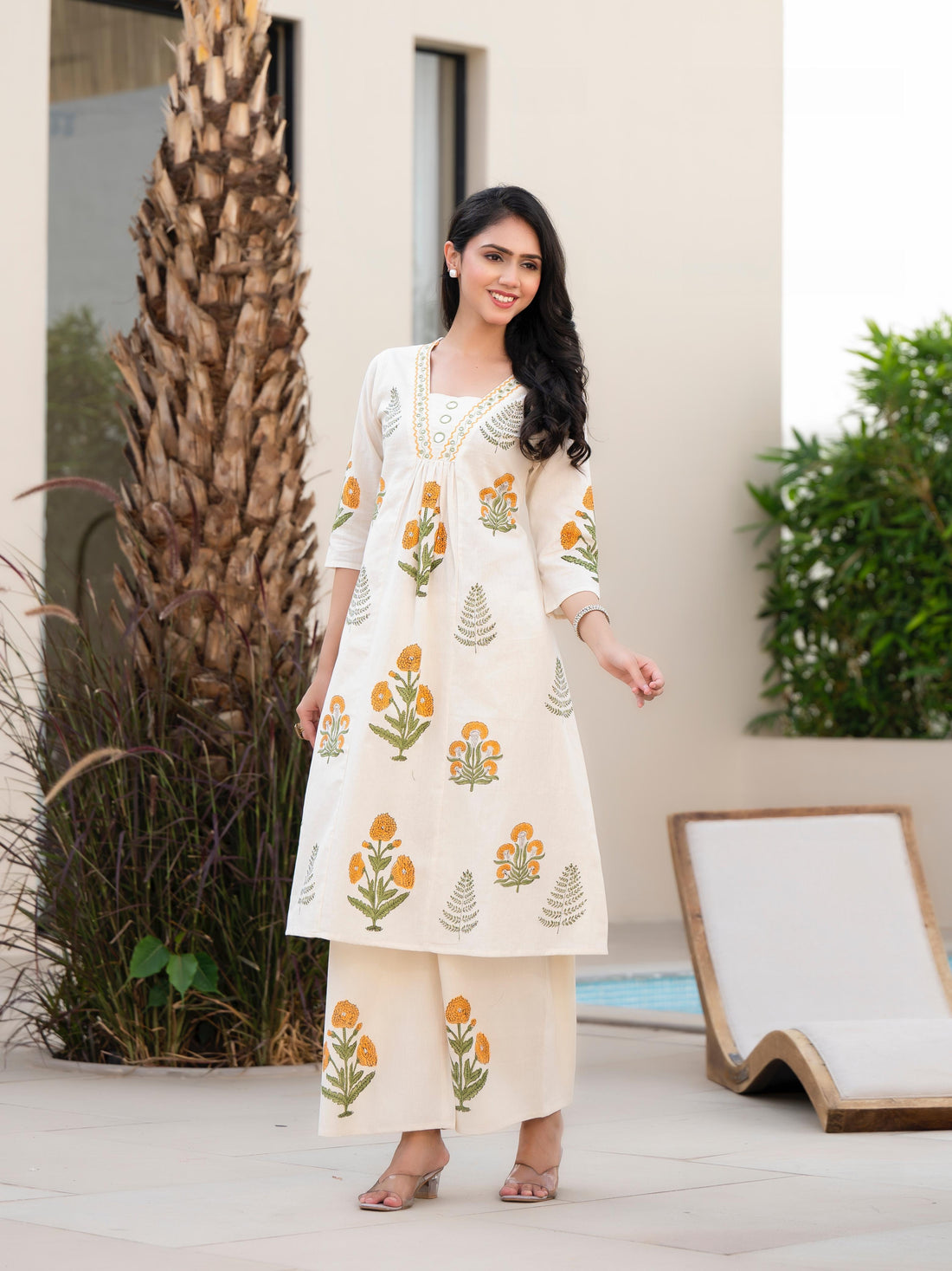 Cotton Flex Hand Block Pant Set  FL080