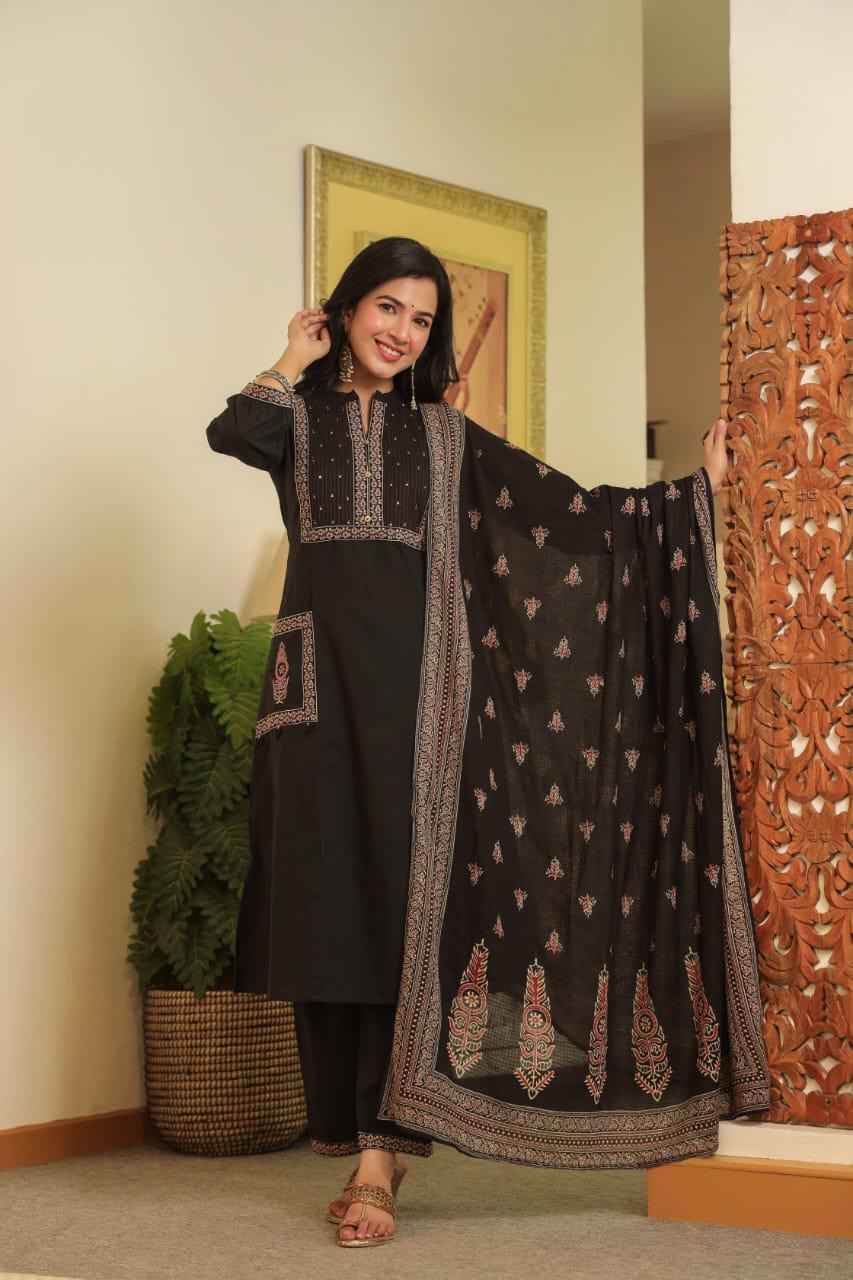 Pure Cotton A Line Dupatta Sets With Front Pockets