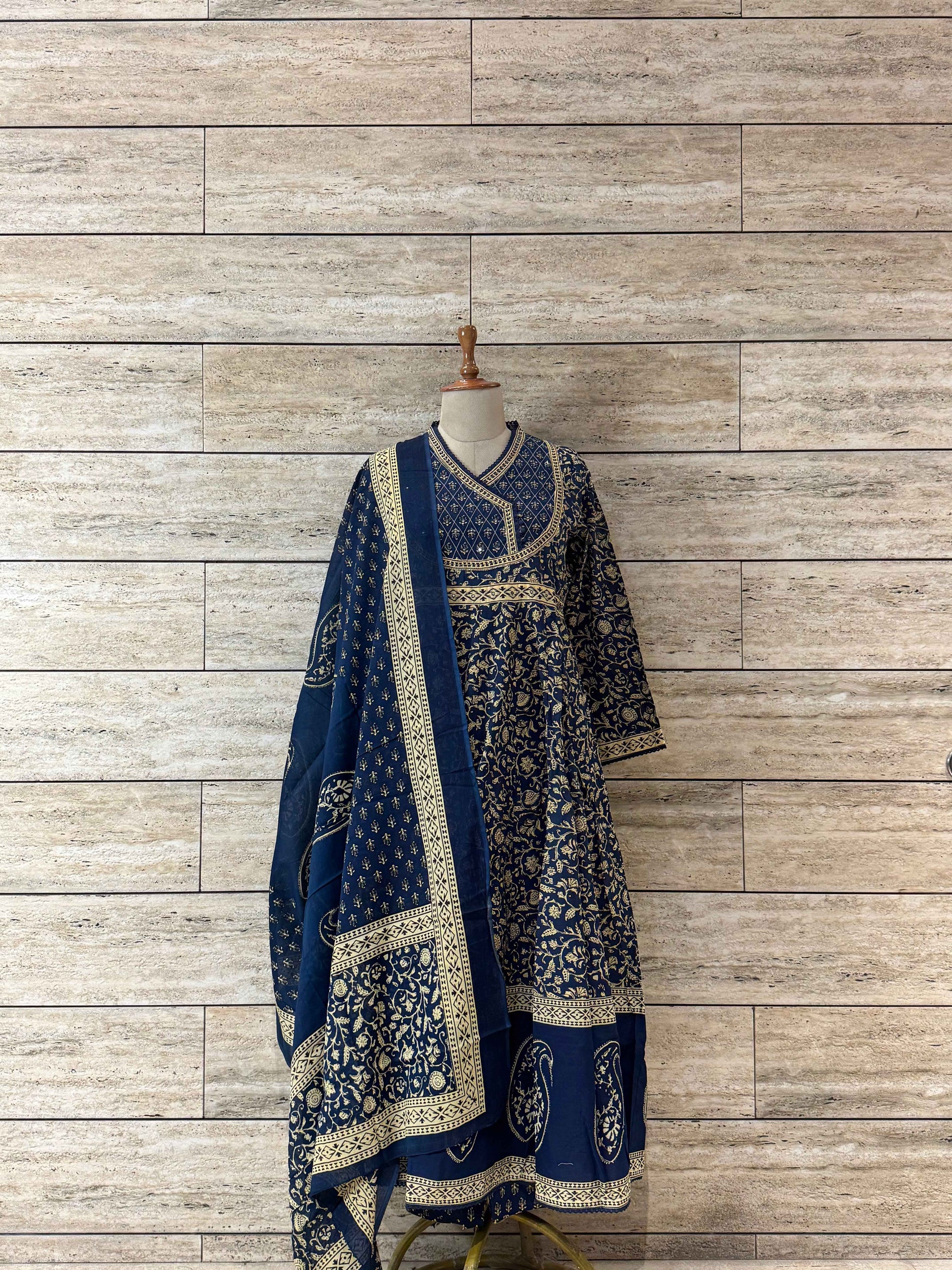 Pure Cotton Anarkali Dupatta Set