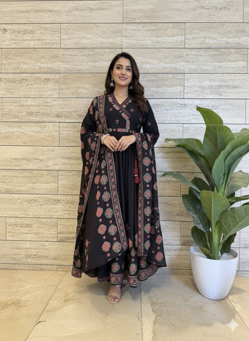 Premium Mul Cotton Anarkali with Inner Dupatta Set ANK014