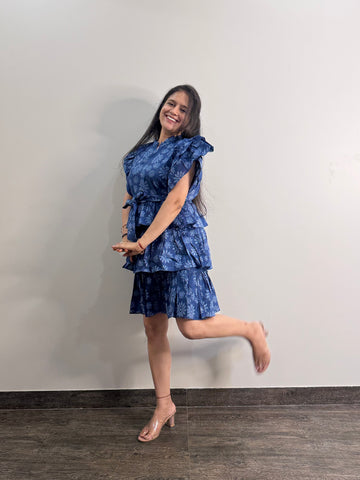 One Piece Summer Dress in Indigo Blue - SD001