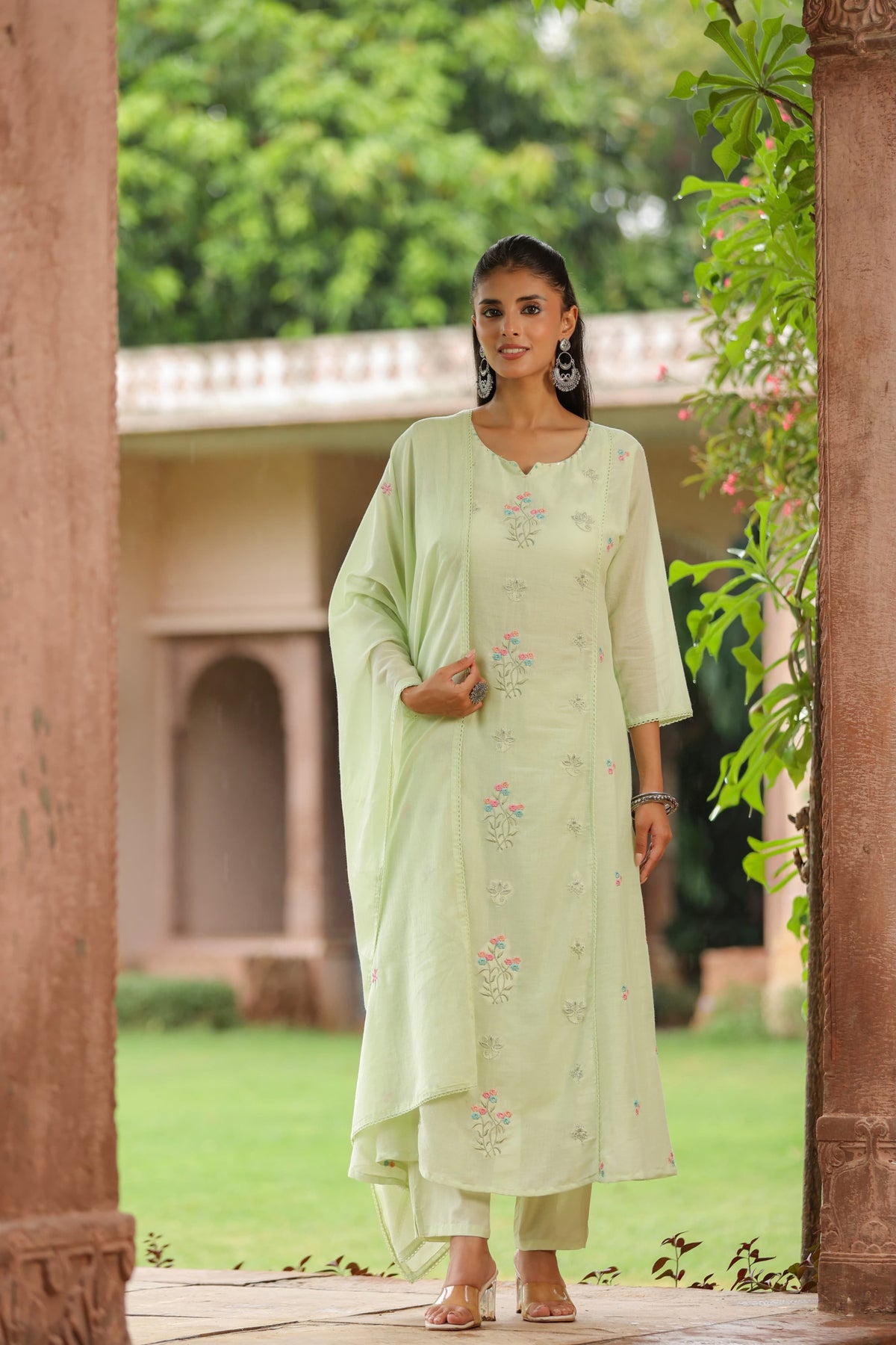 A Line Pure Mul Cotton Dupatta Set With Inner MLC45