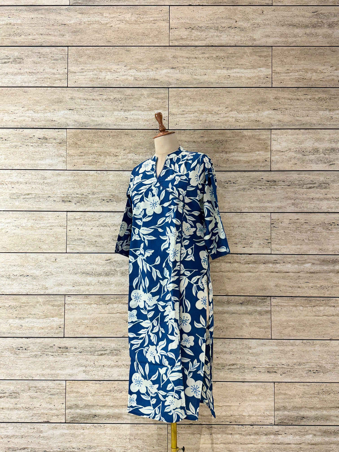 Solid Base Pure Cotton Ajrakh Print Cotton Kurta