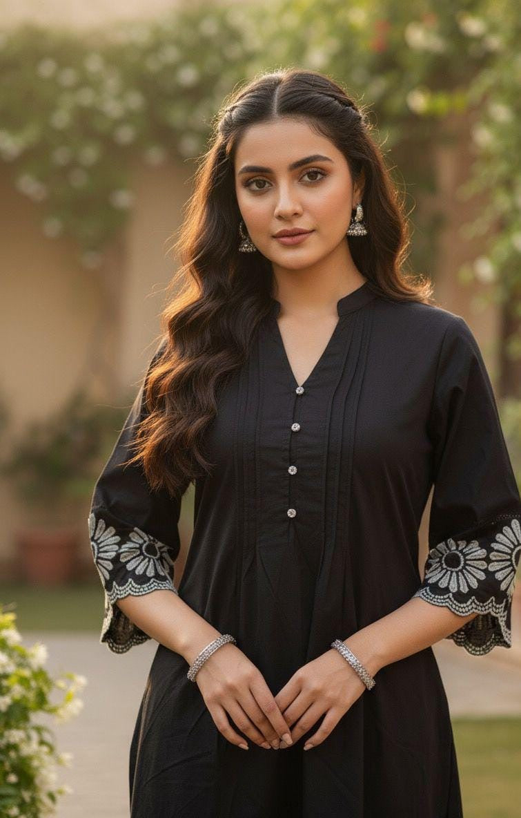 Pure cotton with embroidery pent set PS025