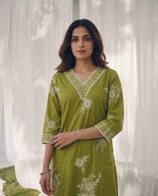 Pure Cotton Three Piece Dupatta Set