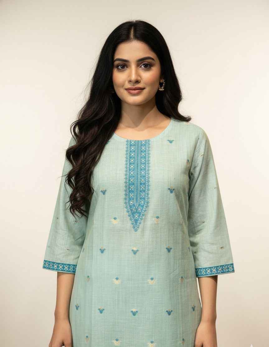 Pure chanderi slik Three Piece Dupatta Set CS0196