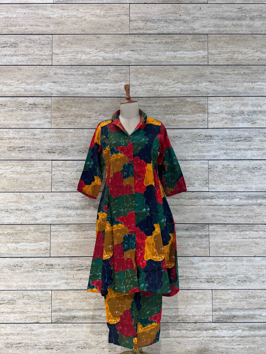 Abstract Print Pure Cotton Long Co Ord Collection LC001