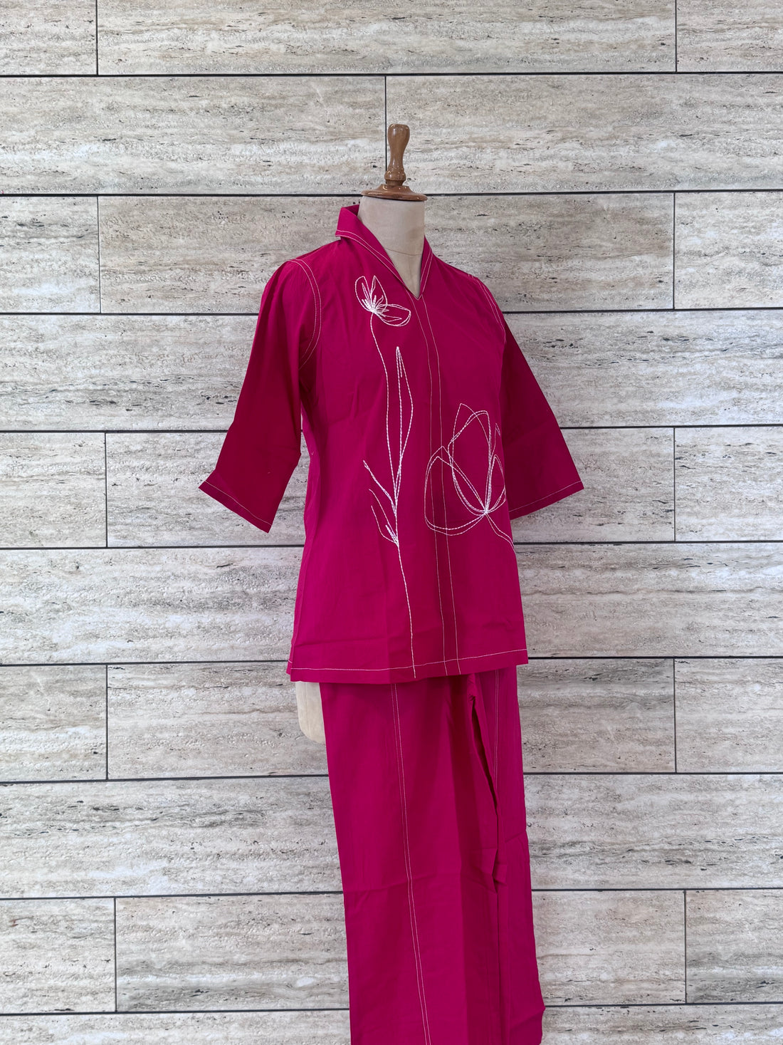 Solid Base Cotton Co Ord Set - COS011