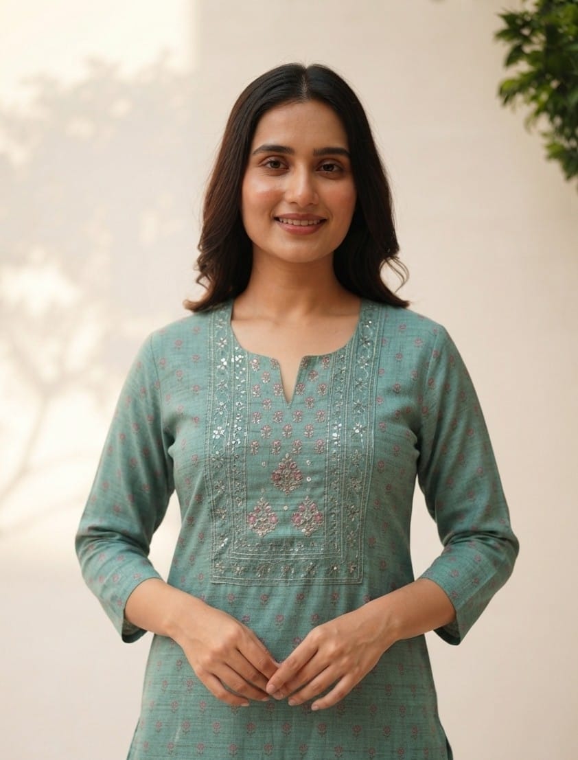 Pure Chanderi With Embroidery Dupatta Set CHS008