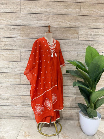 Premium Mul Chanderi Dupatta Set with Embroidery MLC023