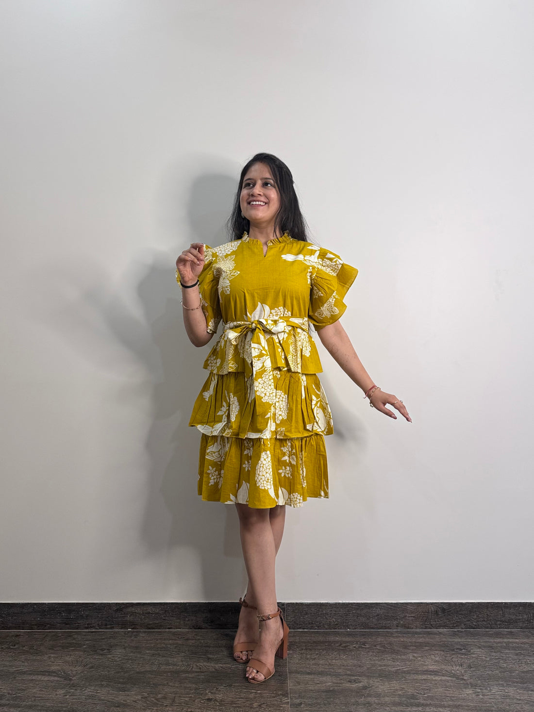 One Piece Summer Dress in Mustard Yellow - SD002