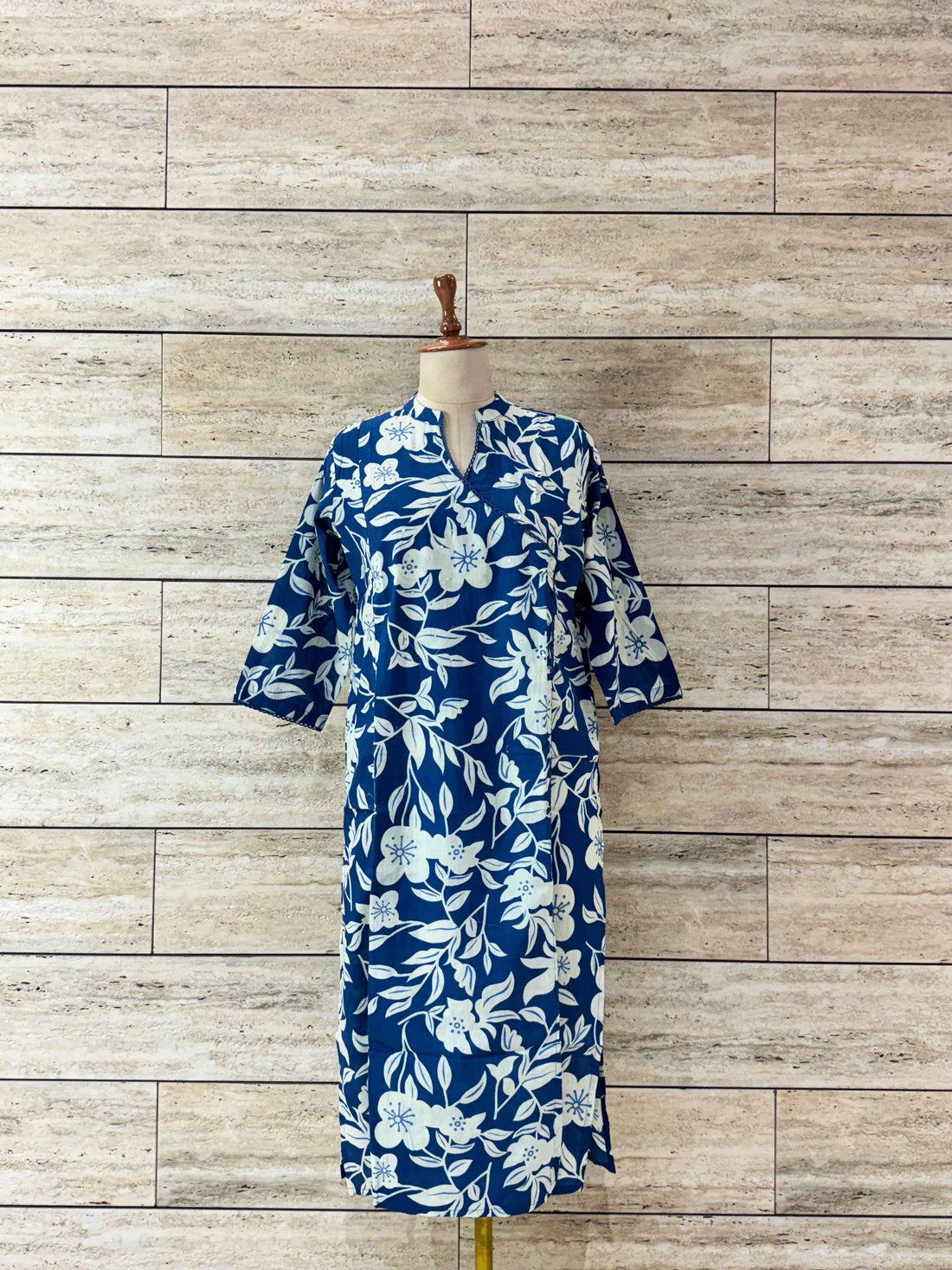 Solid Base Pure Cotton Ajrakh Print Cotton Kurta