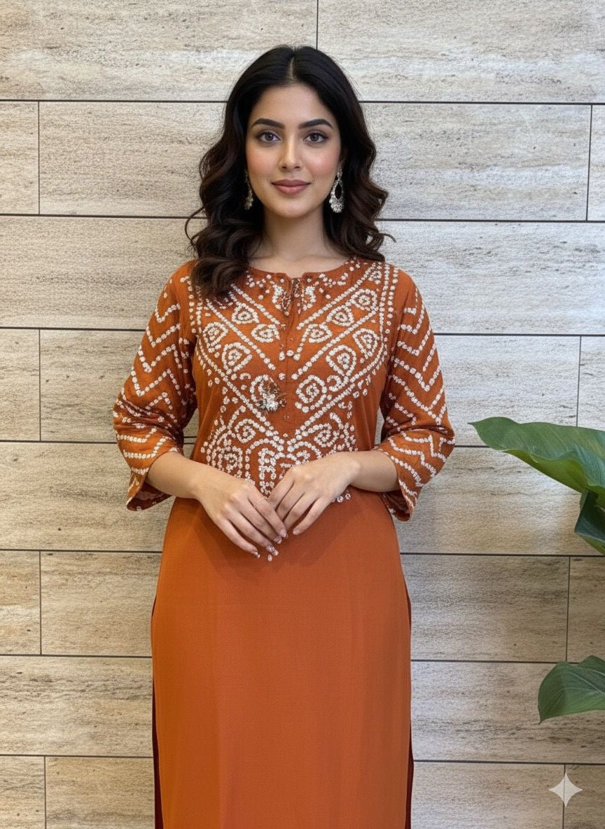 Pure Cotton Bandhez Print Dupatta Set With Palazzo CS099