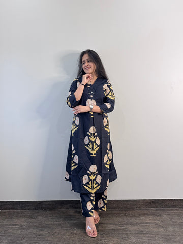 Hand Block Cotton Pant Set - FL079