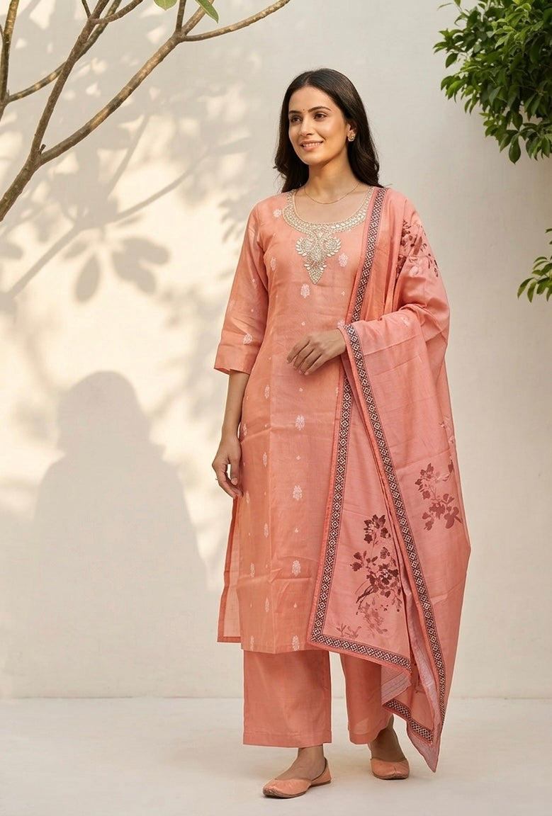 Pure Chanderi Dupatta Set