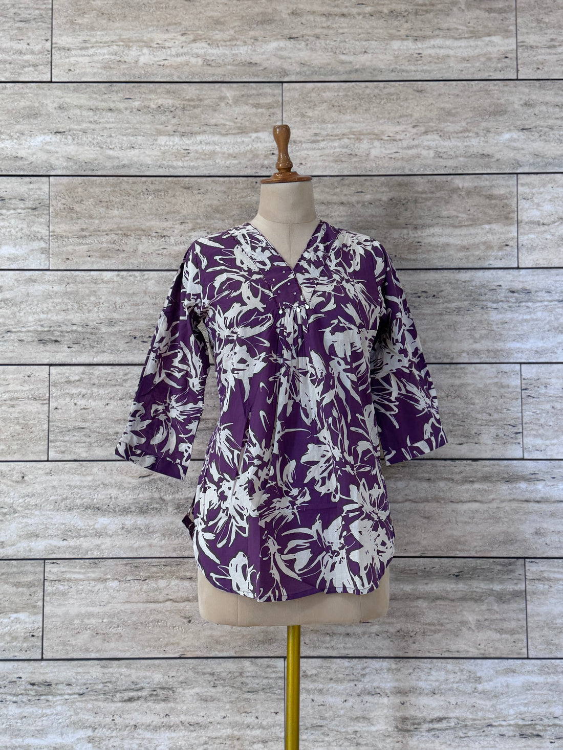 Jaal Floral Print Cotton Short Top - CST003