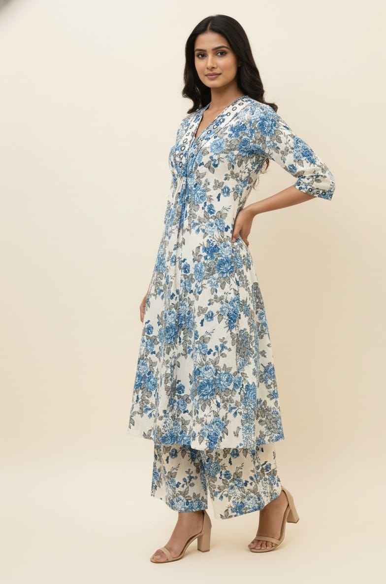Pure cotton A-line pent set with plazoo