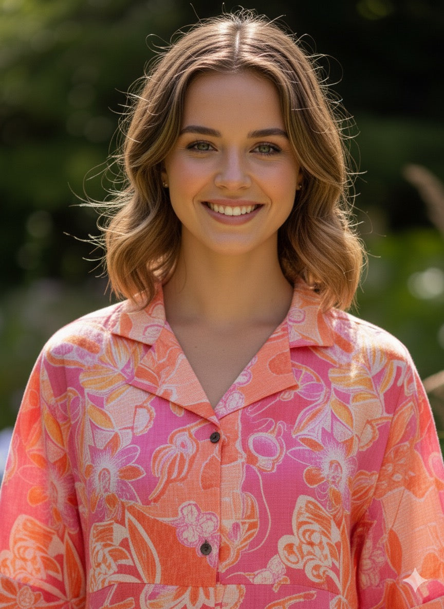 Pure Cotton Floral Print One Piece Dress SD011