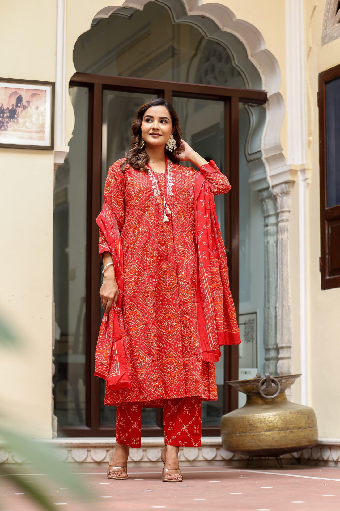 Pure Cotton A line Anarkalis Dupatta set ANK012