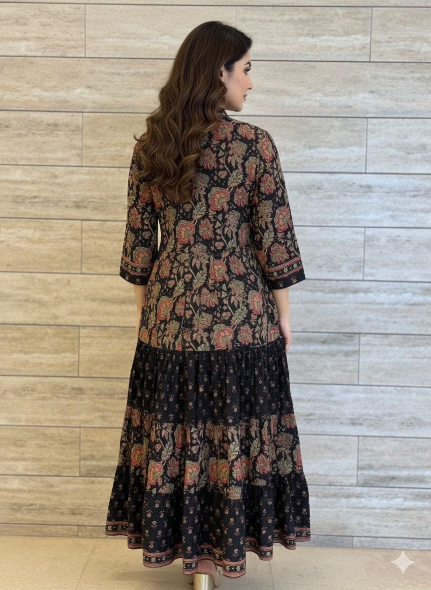 Pure Cotton Floral Print Midi One Price Dress SD008