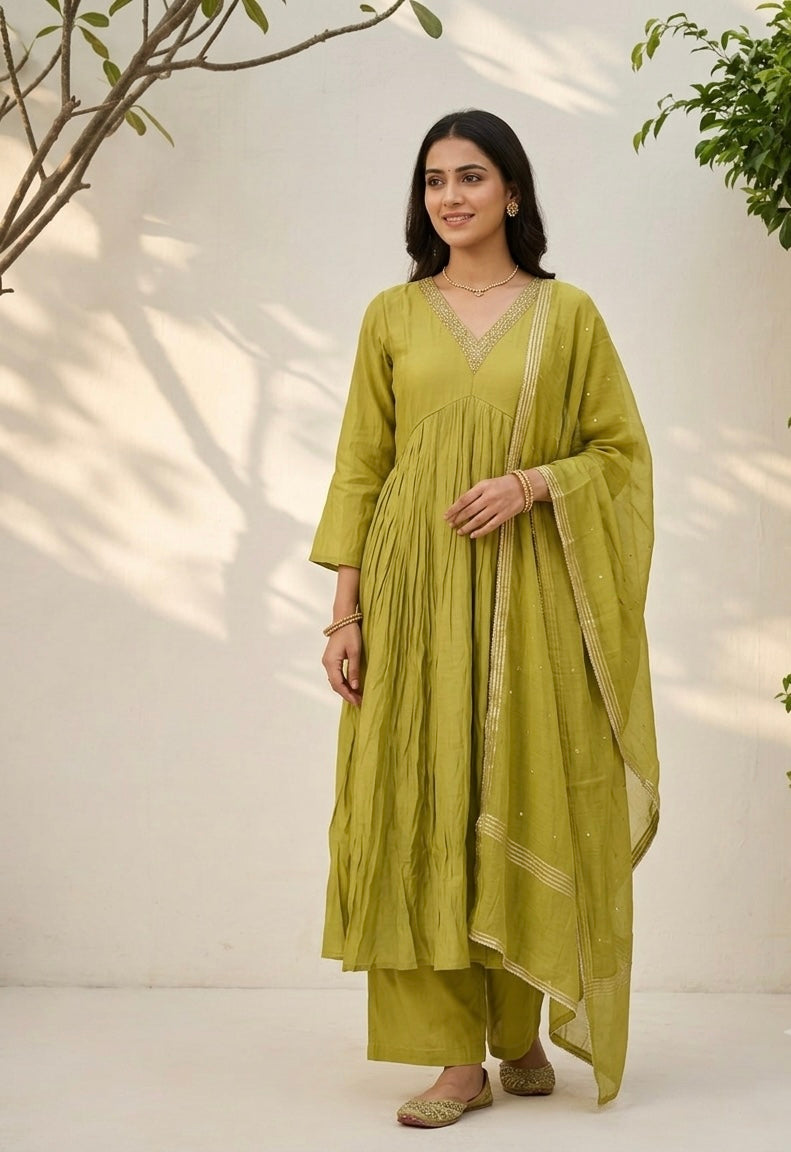 Pure Chanderi Dupatta Set