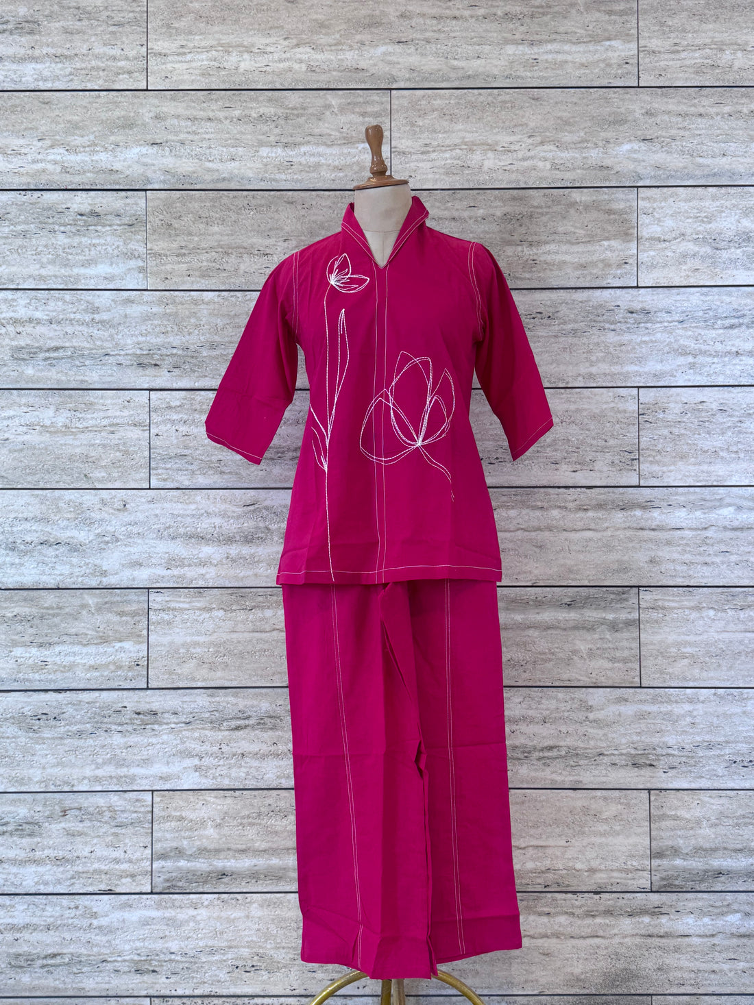 Solid Base Cotton Co Ord Set - COS011