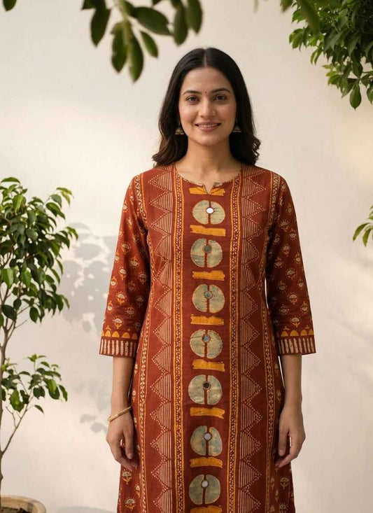 Pure Cotton A LIne Dupatta Set