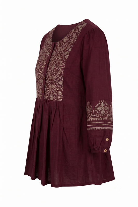 Printed Short Top In Cotton Fabric ST002