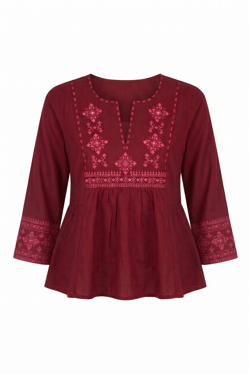 Printed Short Top In Cotton Fabric ST003
