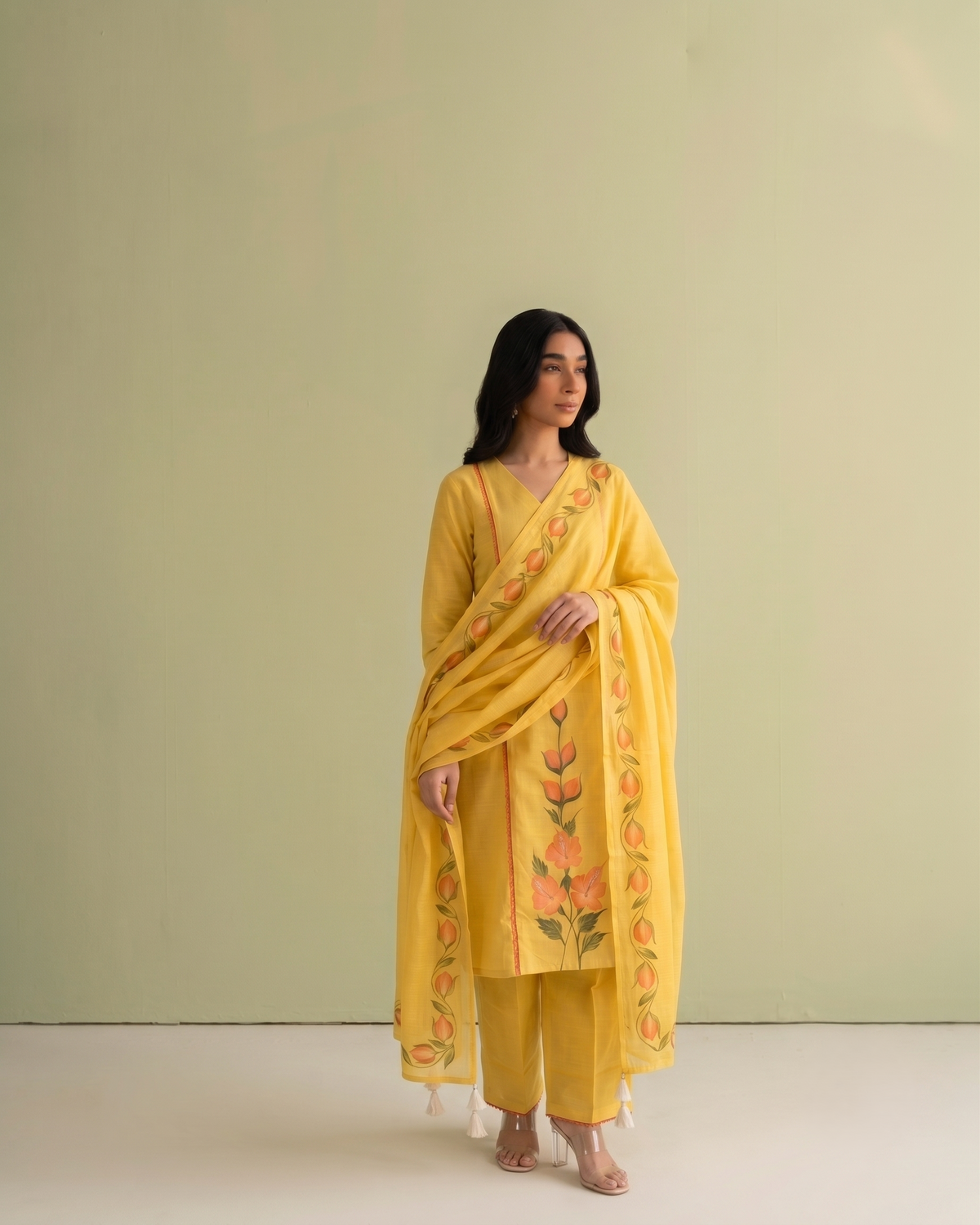 Pure Cotton Brush Print Dupatta Set CS0336
