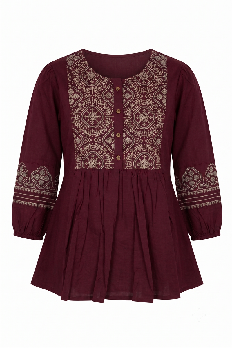 Printed Short Top In Cotton Fabric ST002