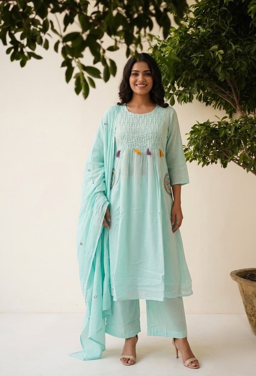 Pure Kota Doriya Dupatta Set KD045