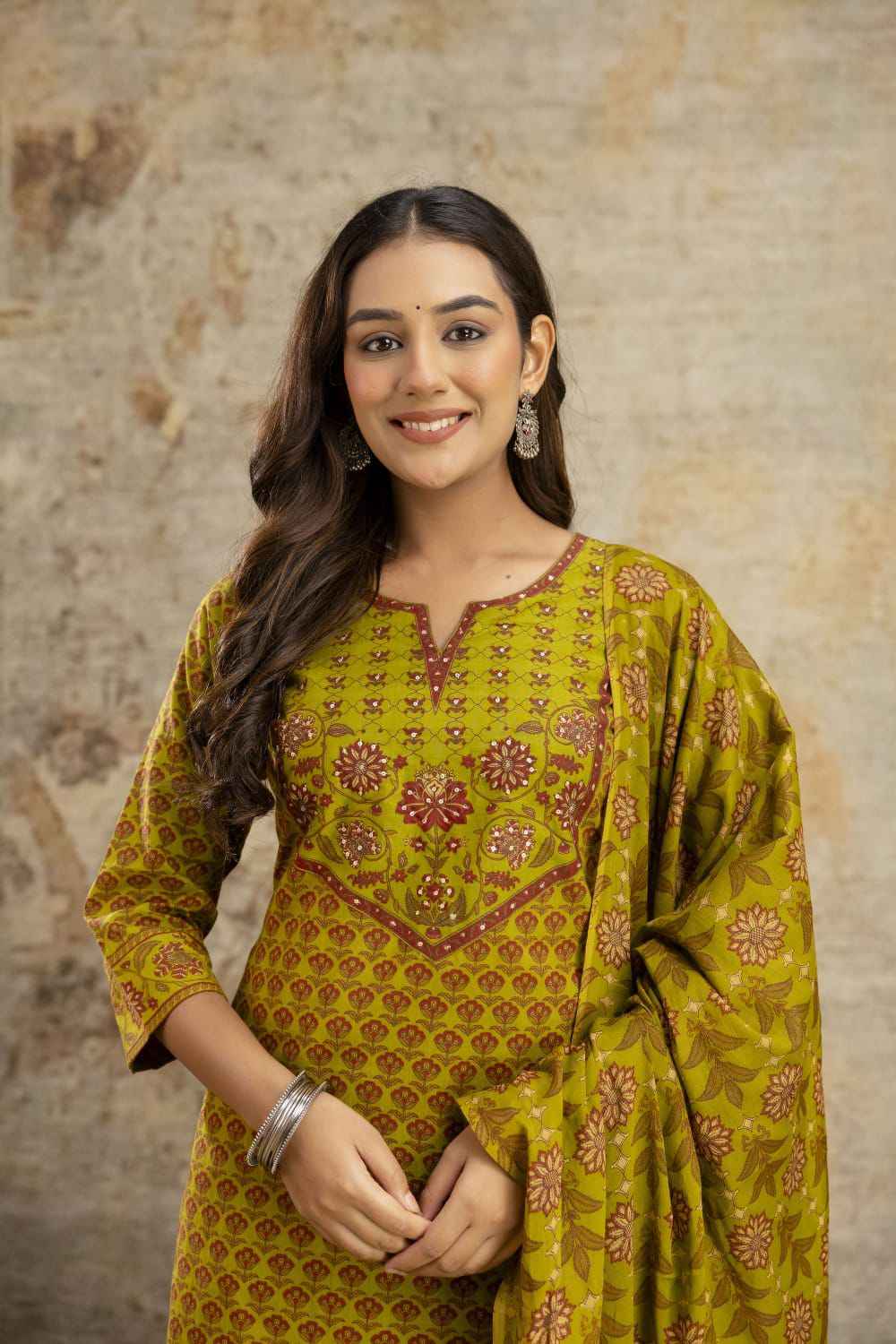 Pure Cotton Block Print Dupatta Set