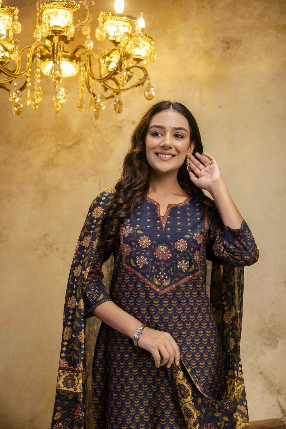 Pure Cotton Block Print Dupatta Set