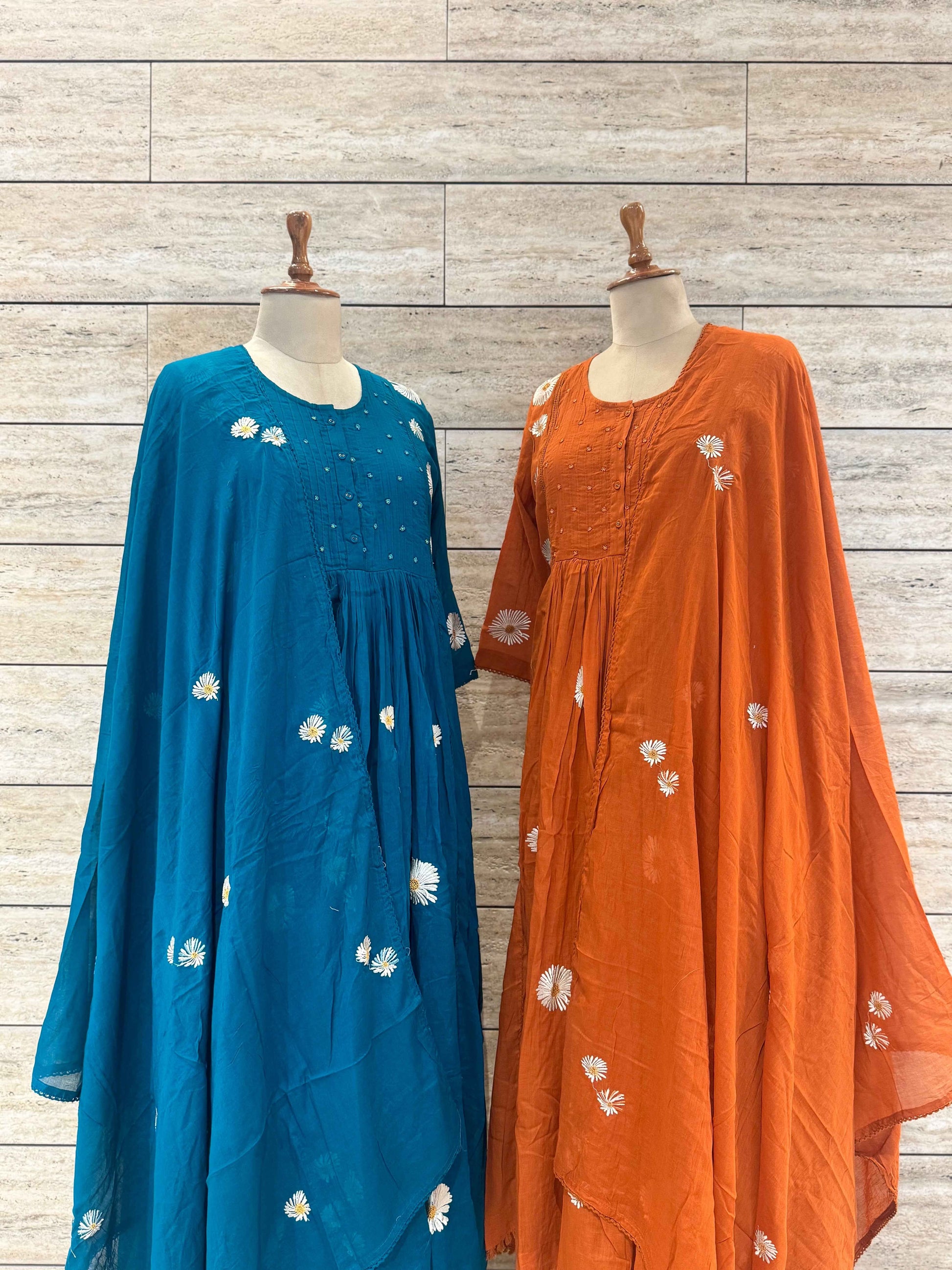 Premium Mul Cotton A Line Anarkali Suits
