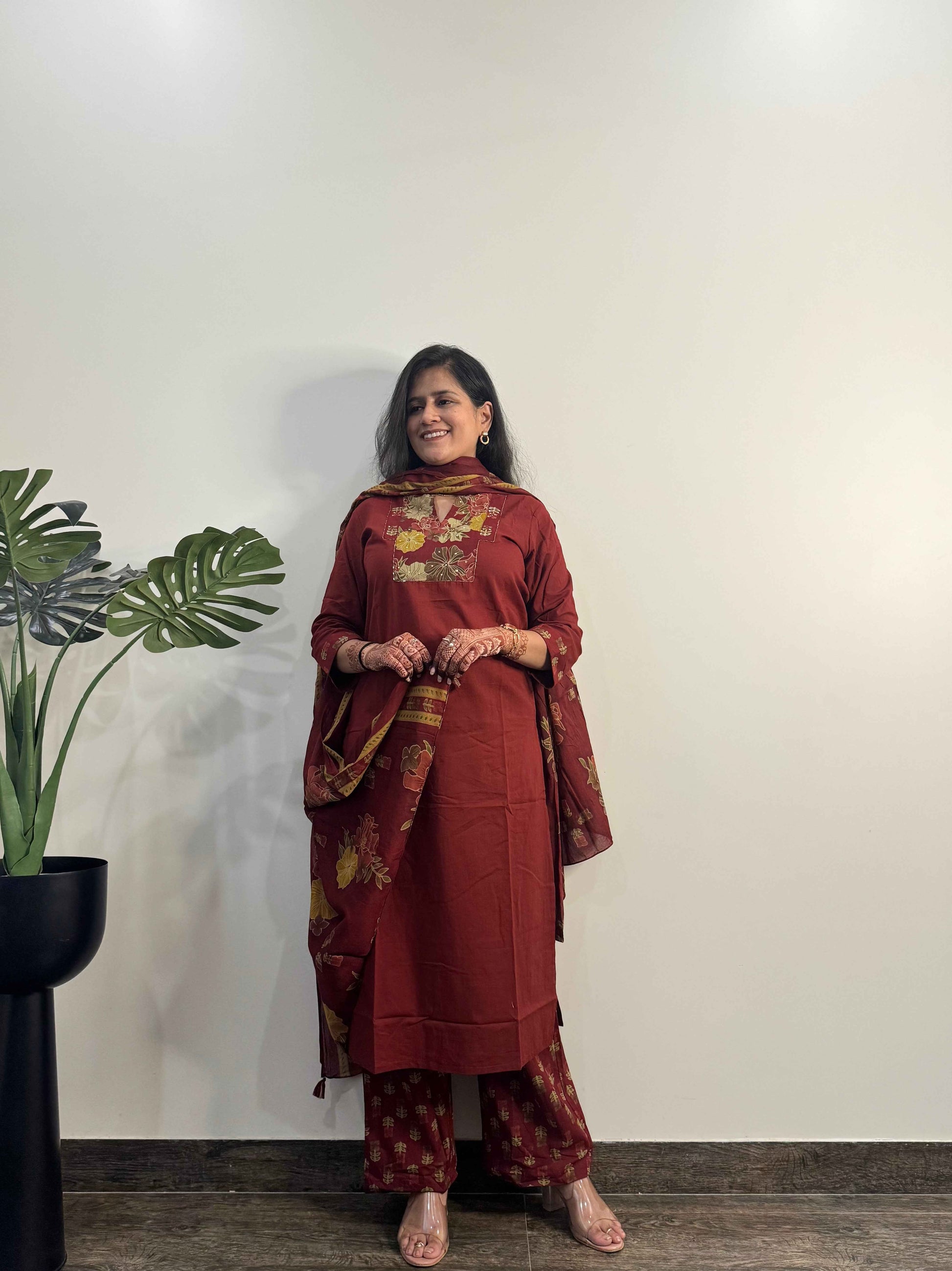 Pure Cotton Straight Dupatta Set
