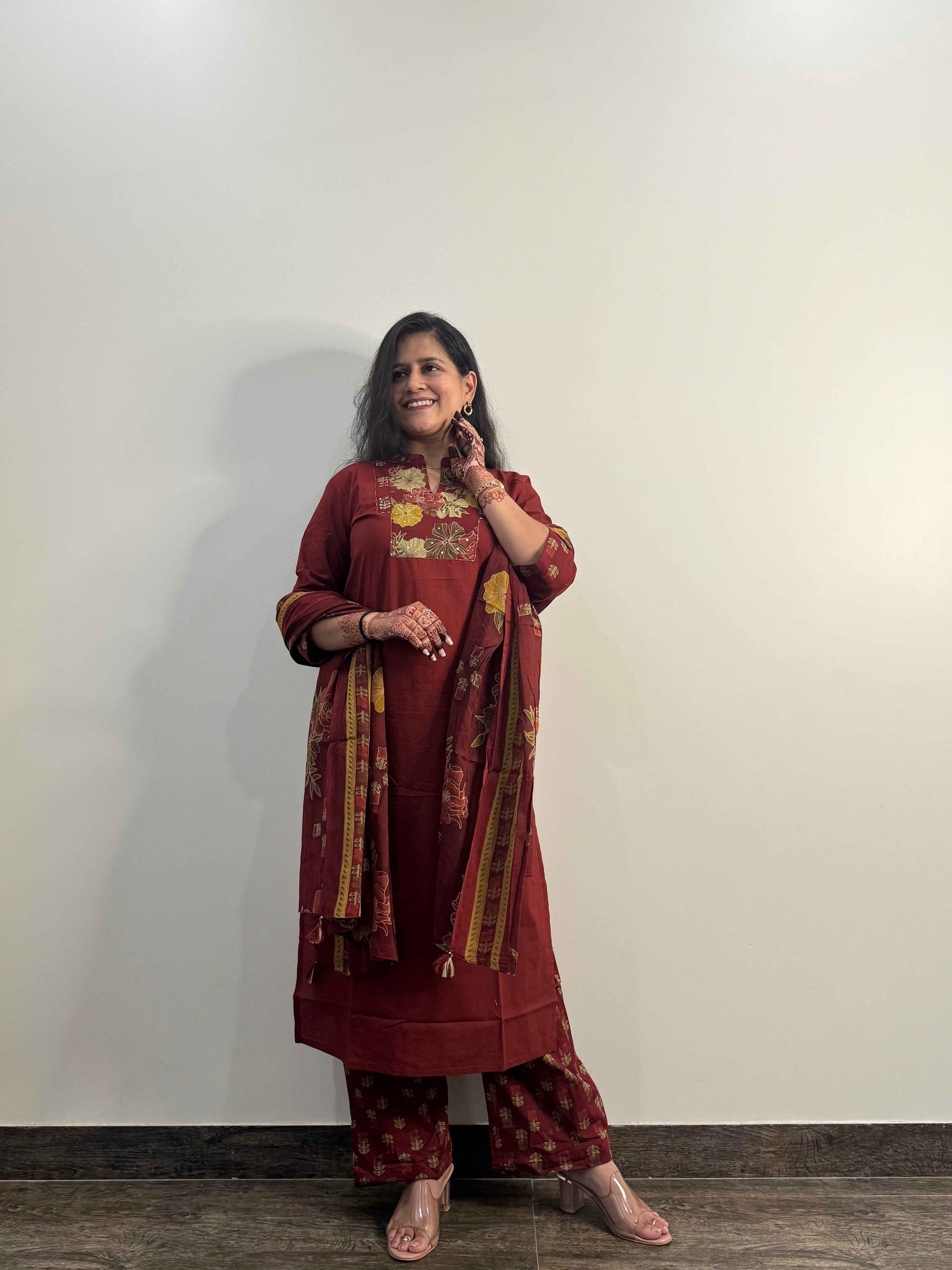 Pure Cotton Straight Dupatta Set