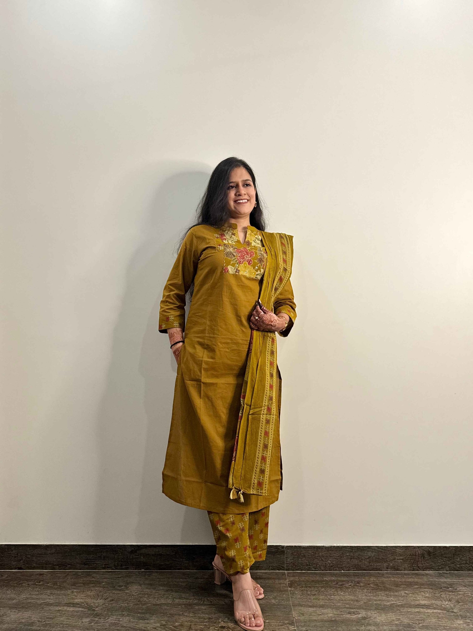 Pure Cotton Straight Dupatta Set