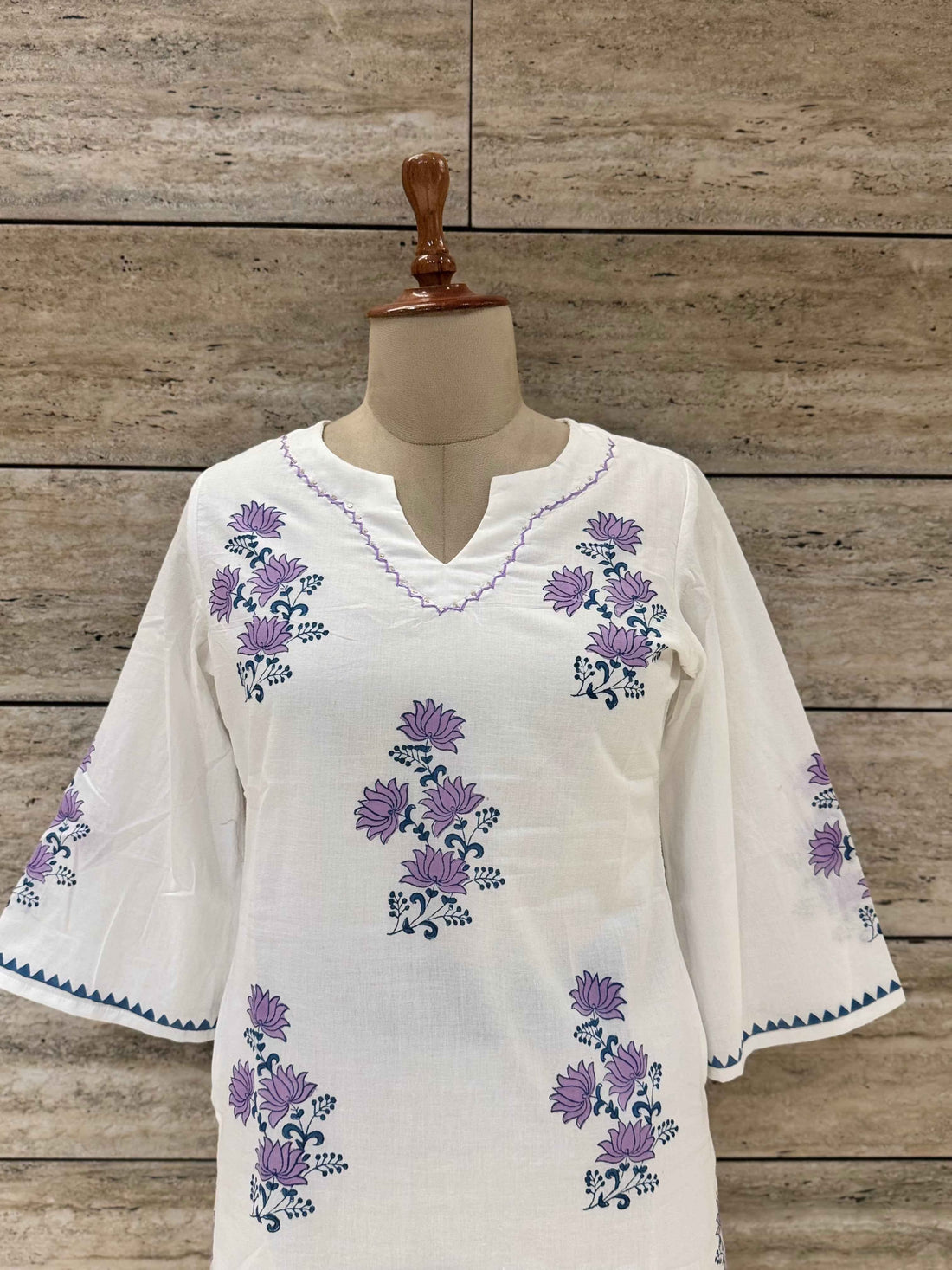 Hand Block Pure Cotton Short Top