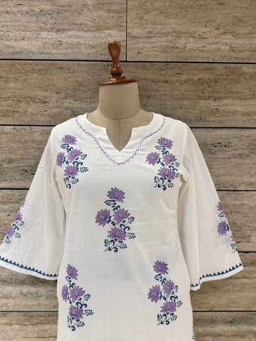 Hand Block Pure Cotton Short Top