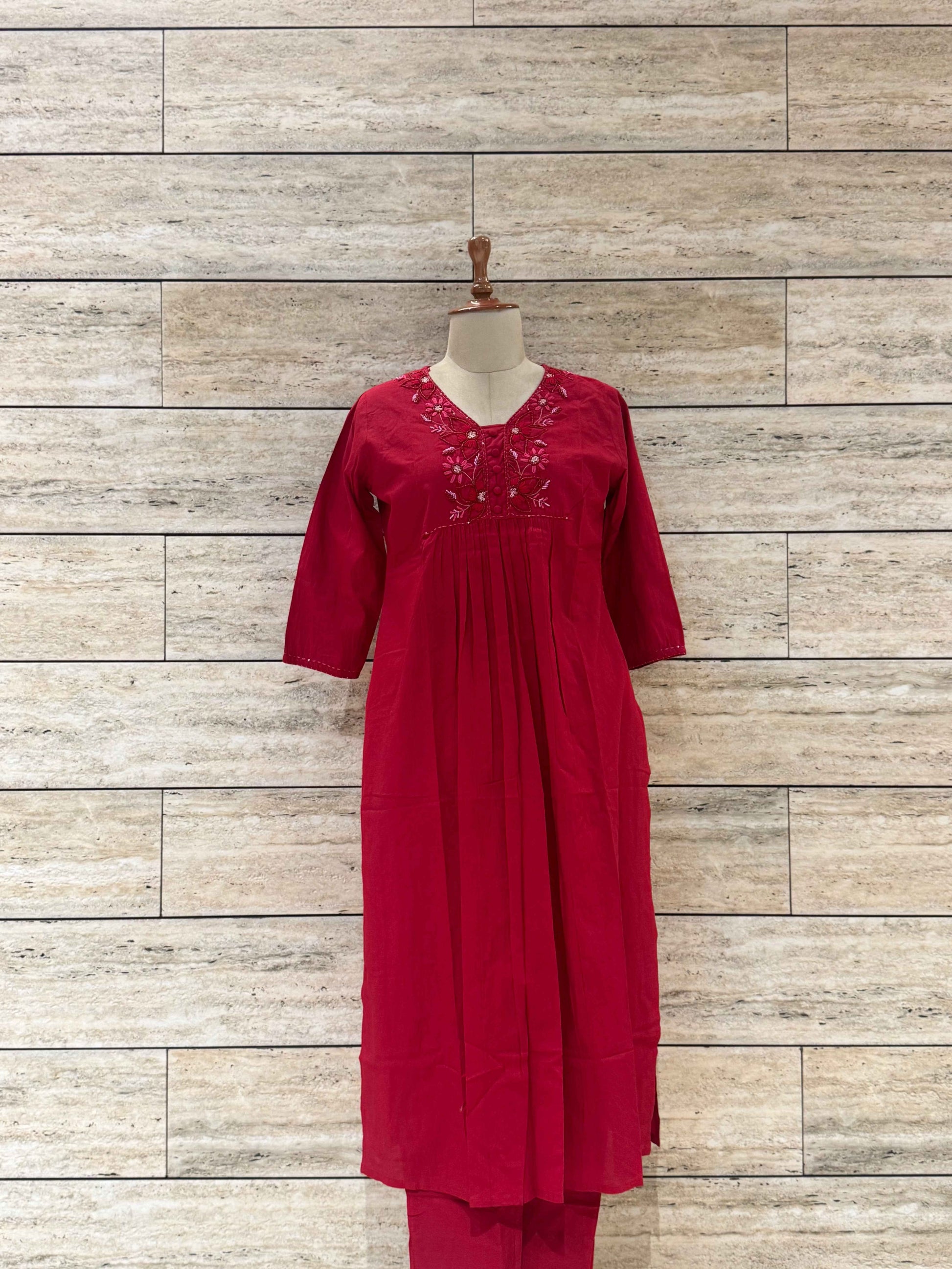 Premium range three piece embroidery cotton suit