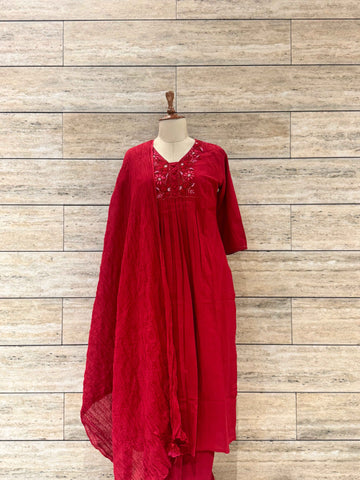 Premium range three piece embroidery cotton suit